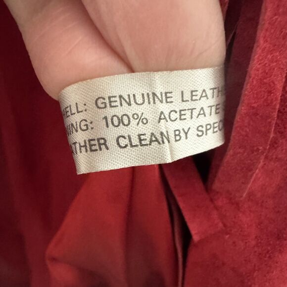 Scully Suede Fringe Jacket Blazer Womens Leather Pockets Red 8 bv - Picture 9 of 10